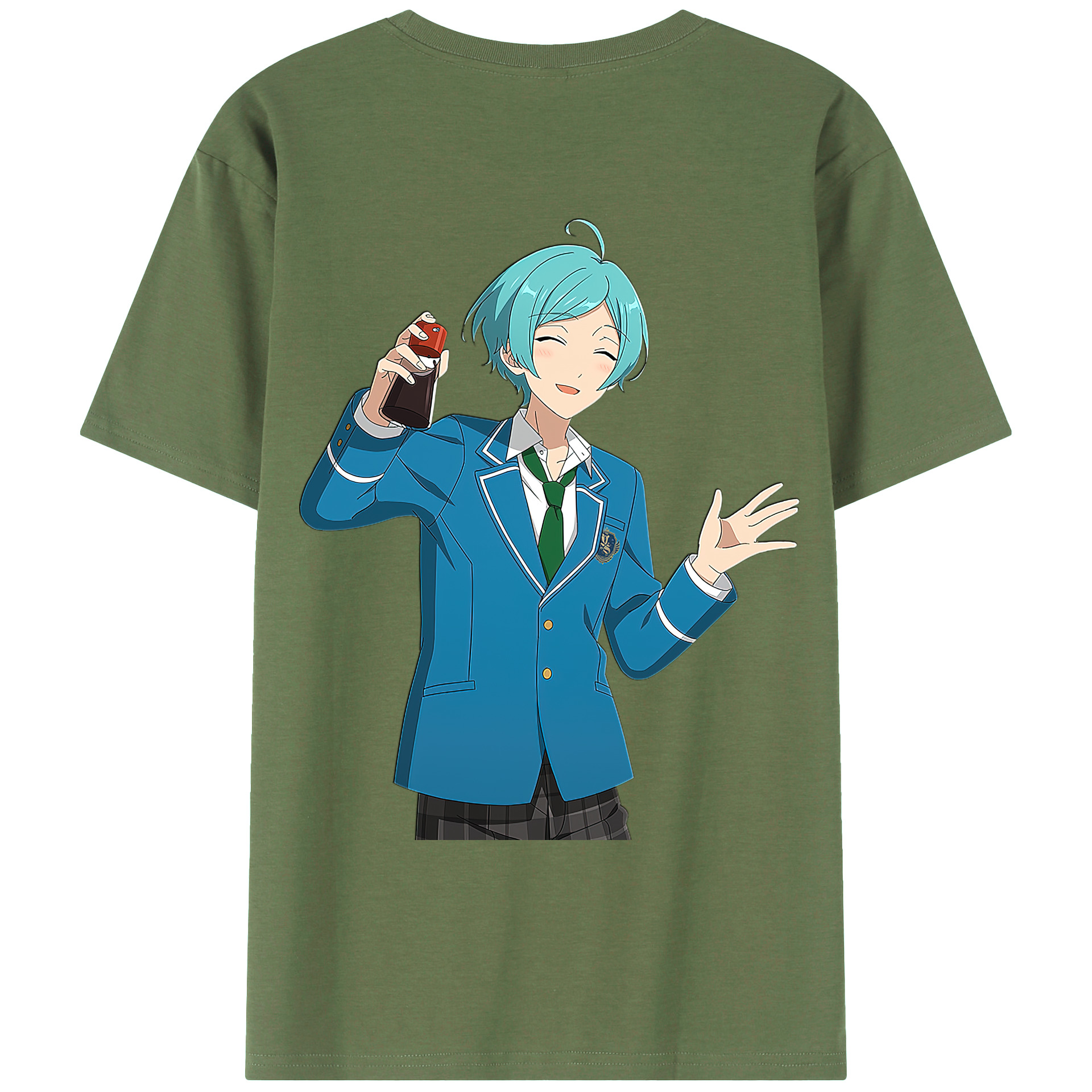 （画像用） あんさんぶるスターズ! Ensemble Stars 綿100％ メンズ半袖Tシャツ（バックプリント） 通気性